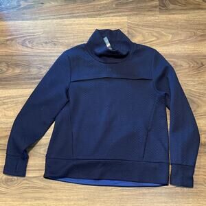 Shape Blue Cowlneck Sweater Womens Large Soft Cozy Knit Long Sleeve